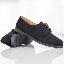 SHELOVET Zapatos de gamuza clásicos negro 3