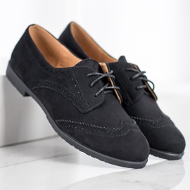 SHELOVET Zapatos de gamuza clásicos negro 4