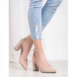 W. Potocki Zapatos de tacón de ante en Spitz beige 3
