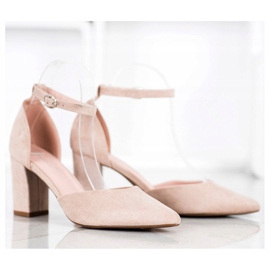 W. Potocki Zapatos de tacón de ante en Spitz beige 1