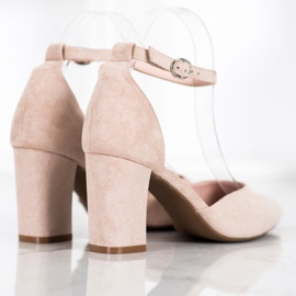W. Potocki Zapatos de tacón de ante en Spitz beige 5