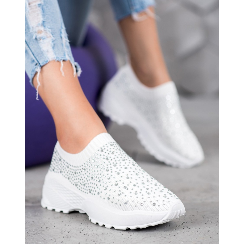 Diamantique Calzado deportivo con cristales blanco 2