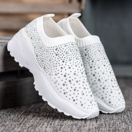 Diamantique Calzado deportivo con cristales blanco 1