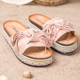 Seastar Zapatillas Con Flecos rosado 1