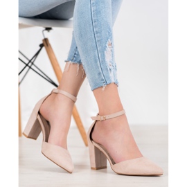 Seastar Zapatos de tacón de ante en un pilar marrón 1 Seastar Zapatos de tacón de ante en un pilar marrón 1