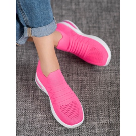 Diamantique Zapatos sin cordones de neón rosado 2