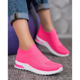 Diamantique Zapatos sin cordones de neón rosado 4