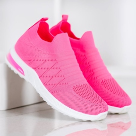 Diamantique Zapatos sin cordones de neón rosado 3