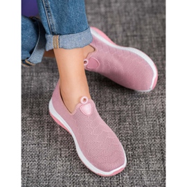 Diamantique Calzado deportivo sin cordones rosado 1