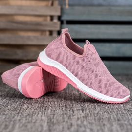 Diamantique Calzado deportivo sin cordones rosado 2