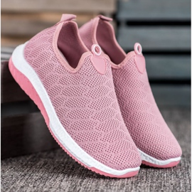 Diamantique Calzado deportivo sin cordones rosado 3