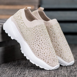 Diamantique Calzado deportivo con cristales marrón 3