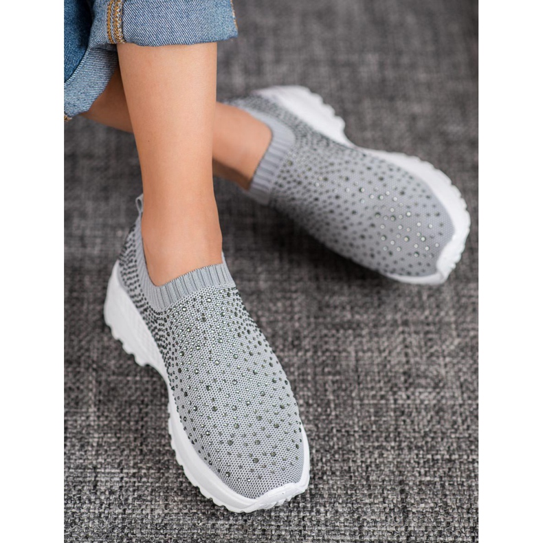 Diamantique Calzado deportivo con cristales gris 2