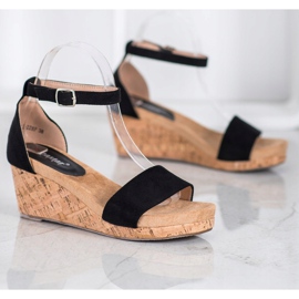 Seastar Sandalias de cuña negro 2