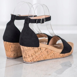 Seastar Sandalias de cuña negro 3
