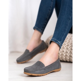 Mocasines de piel con purpurina VINCEZA gris 3