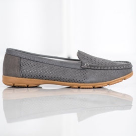 Mocasines de piel con purpurina VINCEZA gris 5