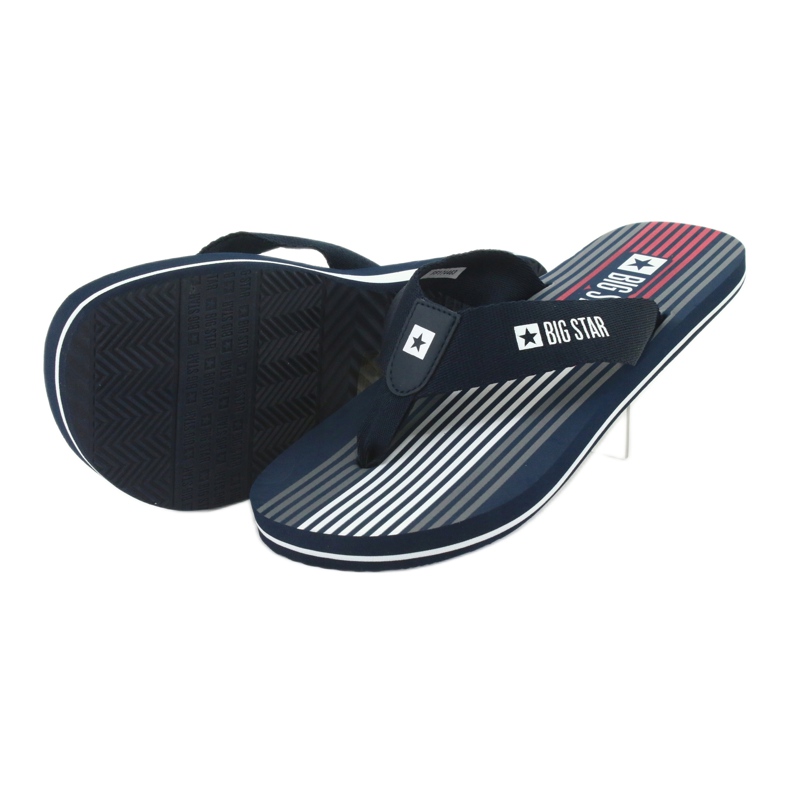 Zapatillas de hombre Big Star 174463 azul marino blanco rojo 3