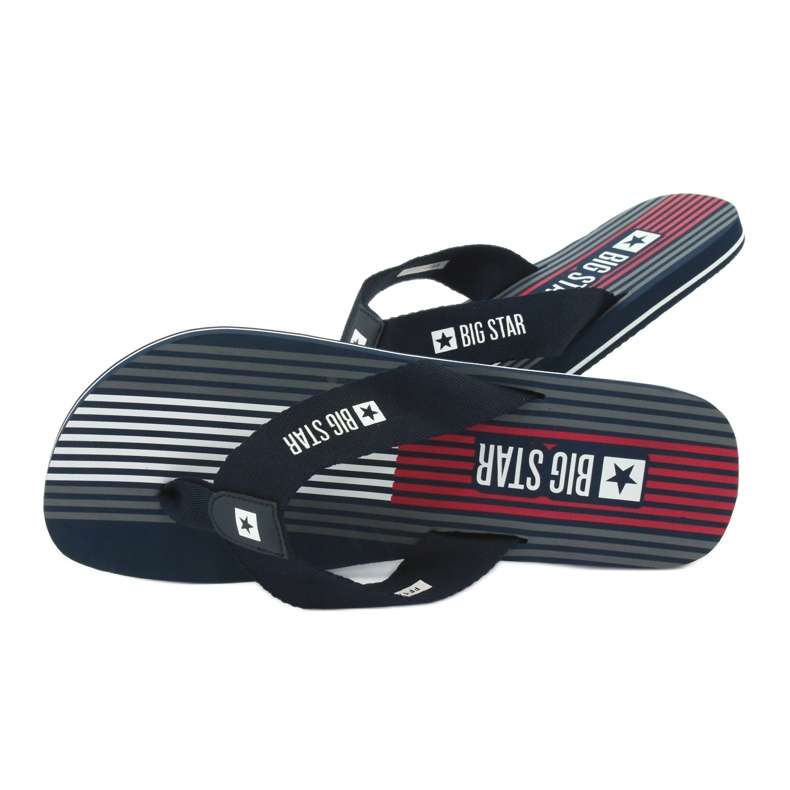 Zapatillas de hombre Big Star 174463 azul marino blanco rojo 4