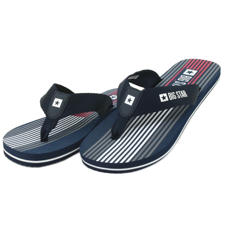 Zapatillas de hombre Big Star 174463 azul marino blanco rojo 2