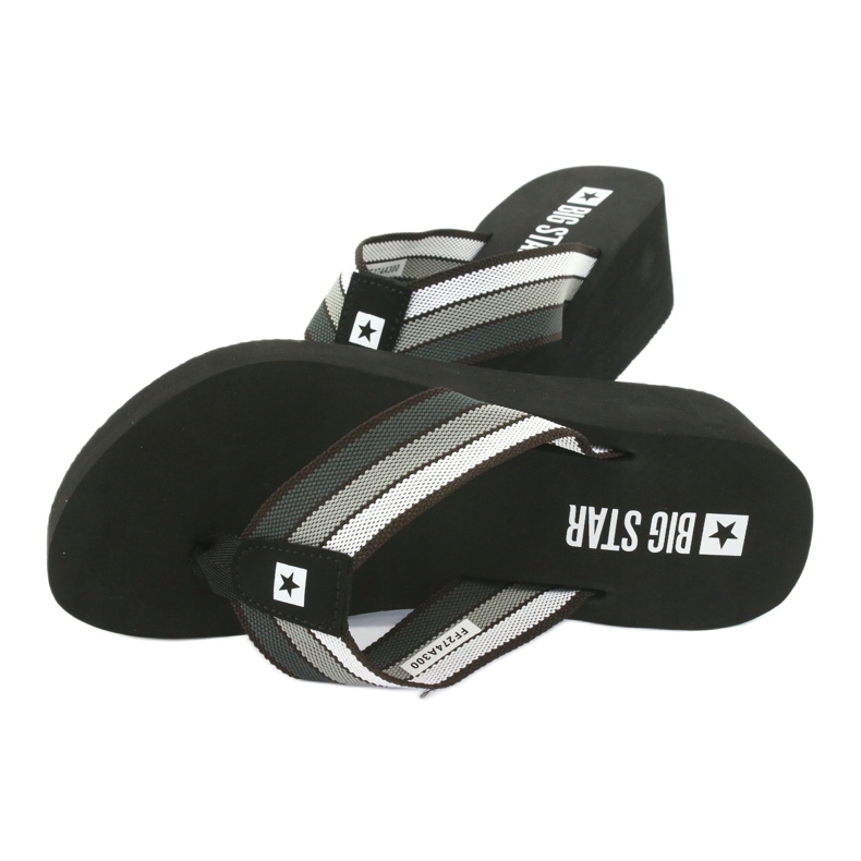 Chanclas Big Star con cuña 274A300 negro gris 4