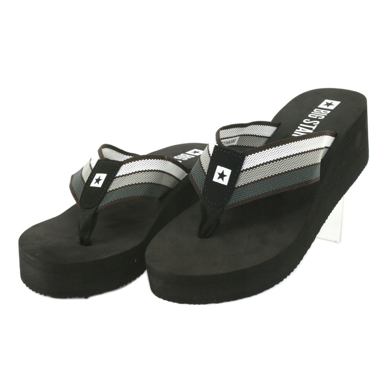 Chanclas Big Star con cuña 274A300 negro gris 2