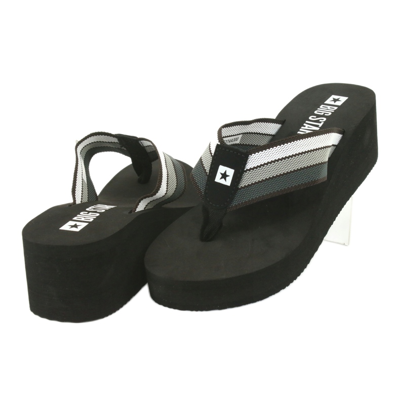 Chanclas Big Star con cuña 274A300 negro gris 3