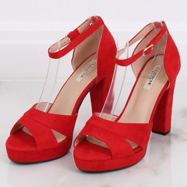 Red 9R12 Sandalias con plataforma rojas rojo 4