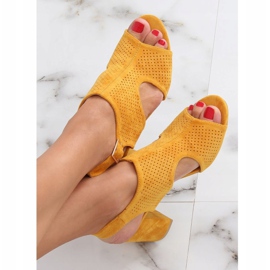 Sandalias de tacón miel 99-33A Amarillo 1 Sandalias de tacón miel 99-33A Amarillo 1
