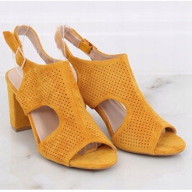 Sandalias de tacón miel 99-33A Amarillo 3