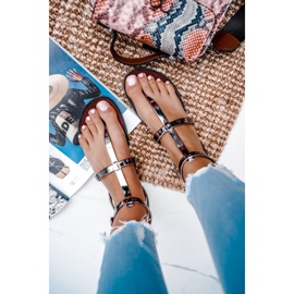 Sandalias de espejo negras Lu Boo Roman Japanese Lento negro 3