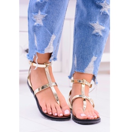 Sandalias Lu Boo Golden Mirror Roman Japanese dorado 4