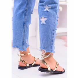 Sandalias Lu Boo Golden Mirror Roman Japanese dorado 5