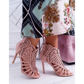 SEA Sandalias Mujer Ante con Tacón Alto Rosa Polvo Viviane 2