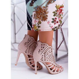 SEA Sandalias de mujer ante beige con tacón alto Viviane 3