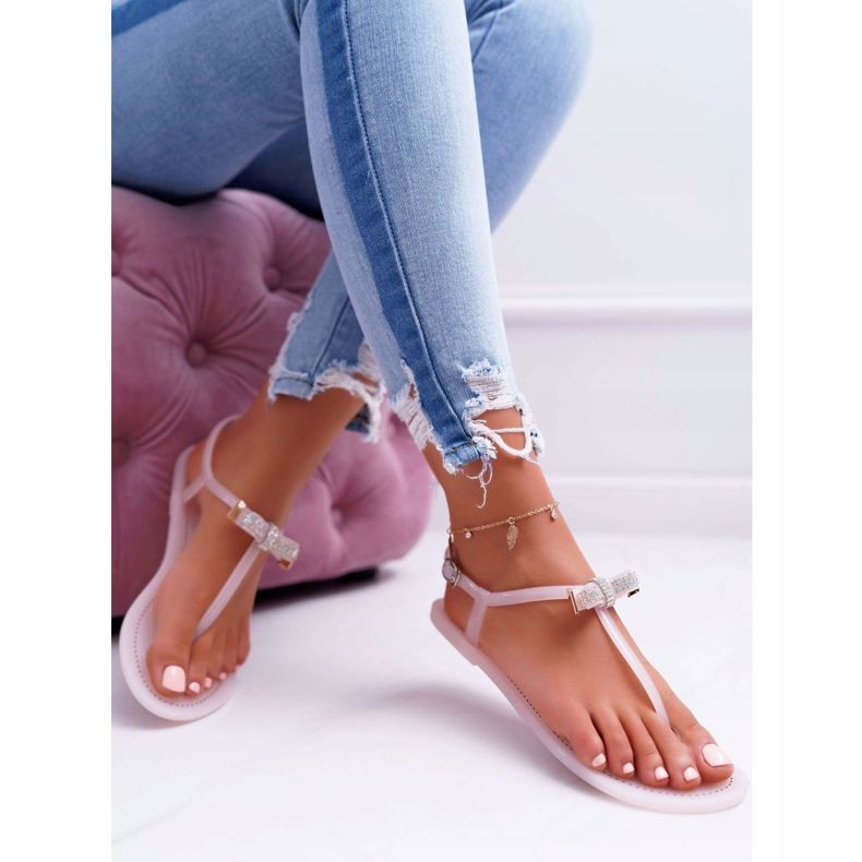 LU BOO Sandalias de Mujer Chanclas Meliski con Lentejuelas Rosa Lomba rosado 2