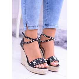 Sandalias Negras Mujer Tachuelas Alpargatas Jet Mariko negro 2