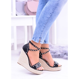 Sandalias Negras Mujer Tachuelas Alpargatas Jet Mariko negro 3