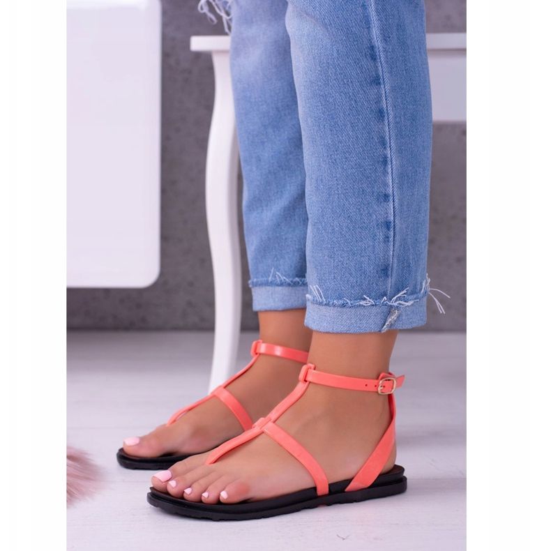 Sandalias Lu Boo Roman mujer Lento Neon Pink rosado 1