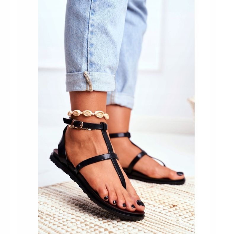 Sandalias Lu Boo Romanas, Japonés Lento Negro 1