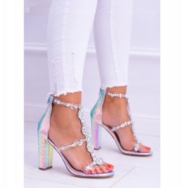 Sandalias Lu Boo Gasoline Violet con diamantes de imitación Taylor multicolor 2 Sandalias Lu Boo Gasoline Violet con diamantes de imitación Taylor multicolor 2