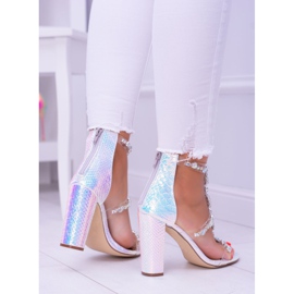 Sandalias azul gasolina Lu Boo con diamantes de imitación Taylor multicolor 4