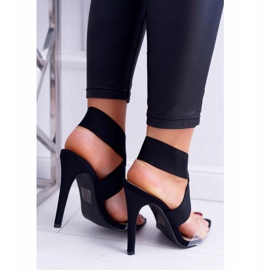 L.DAY Sandalias de mujer con tacón alto, correa ancha, luces negras negro 2 L.DAY Sandalias de mujer con tacón alto, correa ancha, luces negras negro 2