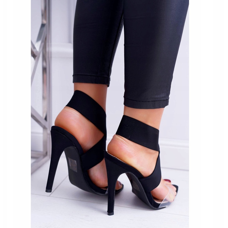 L.DAY Sandalias de mujer con tacón alto, correa ancha, luces negras negro 2 L.DAY Sandalias de mujer con tacón alto, correa ancha, luces negras negro 2