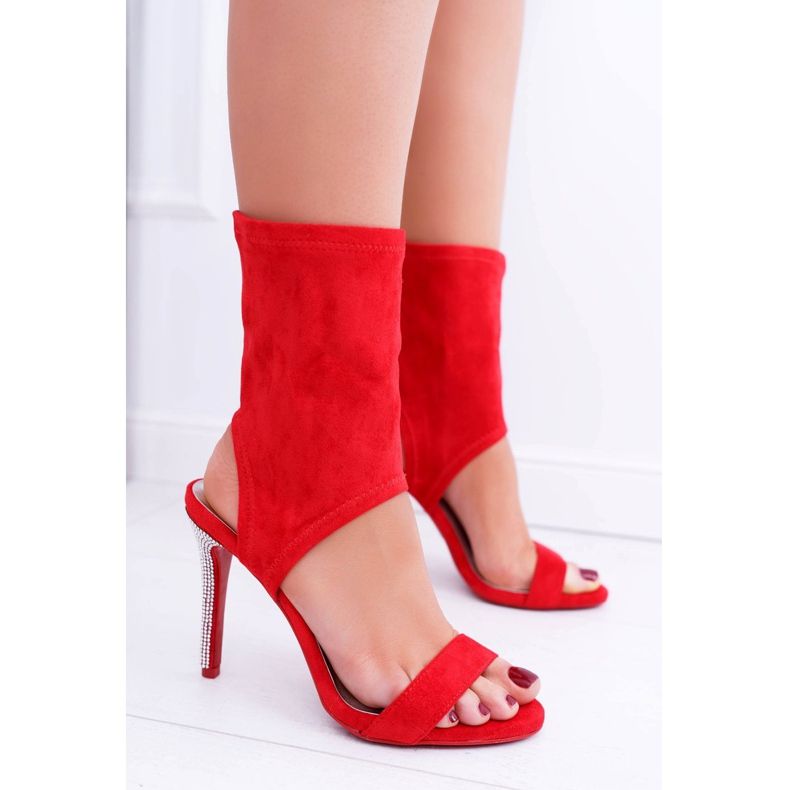 De Mujer Sandalias De Tacón Alto Lu Boo Con Zirconia Cúbica Rojo Daydream 1