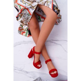 NFR Sandalias De Mujer Con Tacón Alto Y Plataforma Rojo LaMondes 5