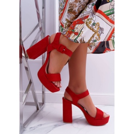 NFR Sandalias De Mujer Con Tacón Alto Y Plataforma Rojo LaMondes 4
