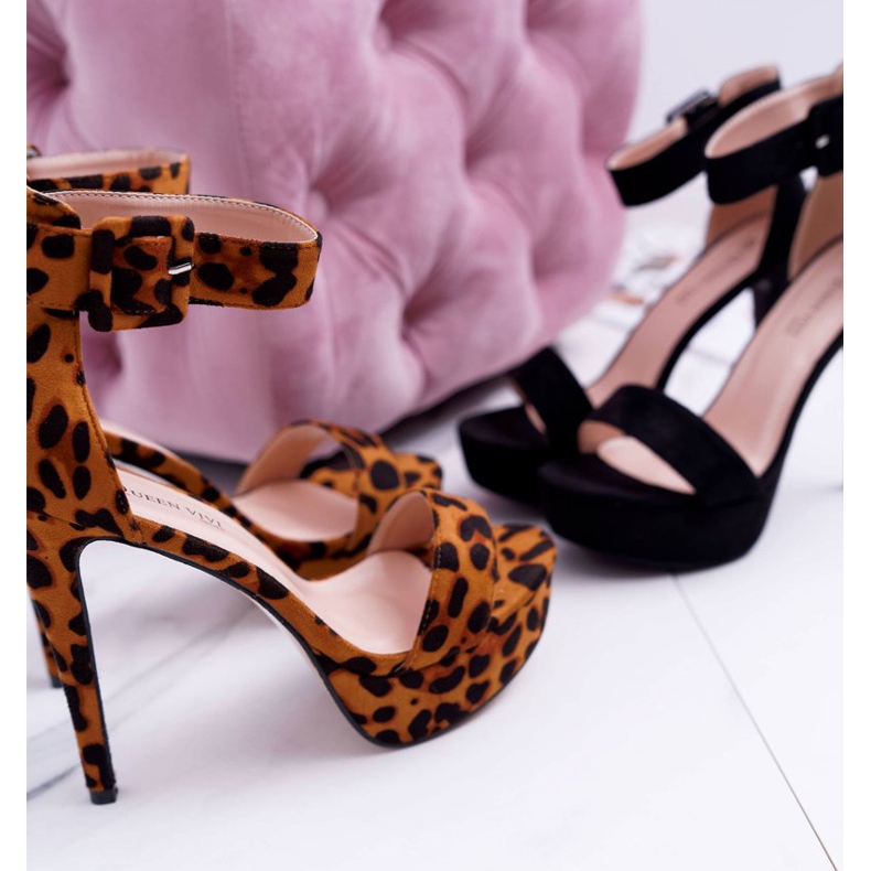 NFR Sandalias de mujer con plataforma de tacón alto Negro Welbos 2