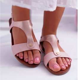 S.Barski Sandalias Mujer Planas Rosa Verner 2