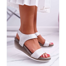 Vinceza Sandalias de mujer con cuña Silver Gerdro gris 1